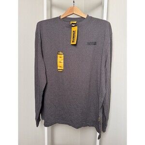 DEWALT Knit Top Mens XL Gray Long Sleeve Logo Guaranteed Tough Tee Shirt NEW